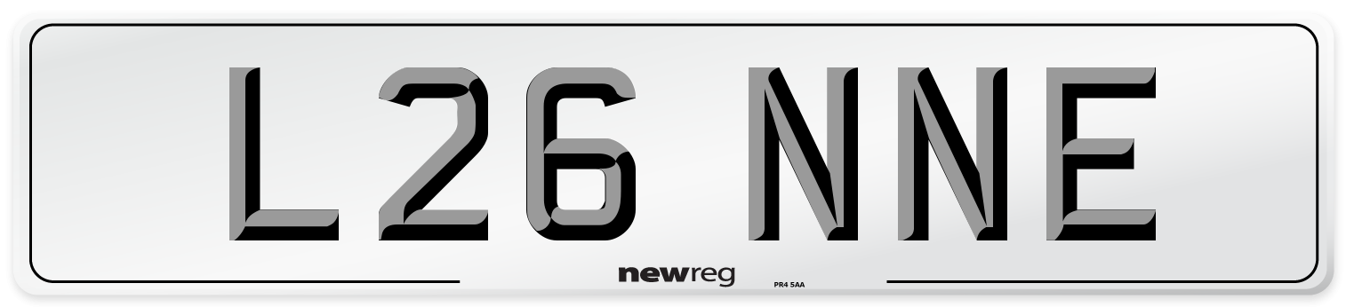 L26 NNE Number Plate from New Reg